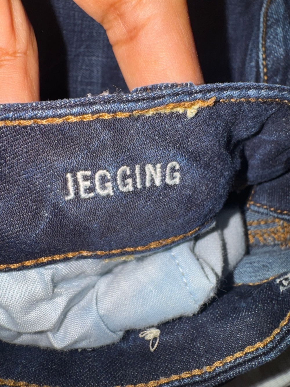 American Eagle Outfitters Dark Blue Distressed Jegging - Picture 8 of 9